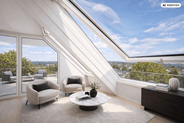 Skyline inklusive – exklusive Wohnung mit traumhafter Dachterrasse