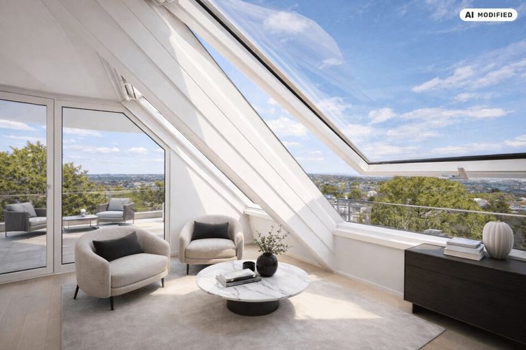 Skyline inklusive – exklusive Wohnung mit traumhafter Dachterrasse