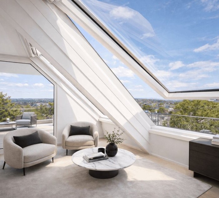 Skyline inklusive – exklusive Wohnung mit traumhafter Dachterrasse